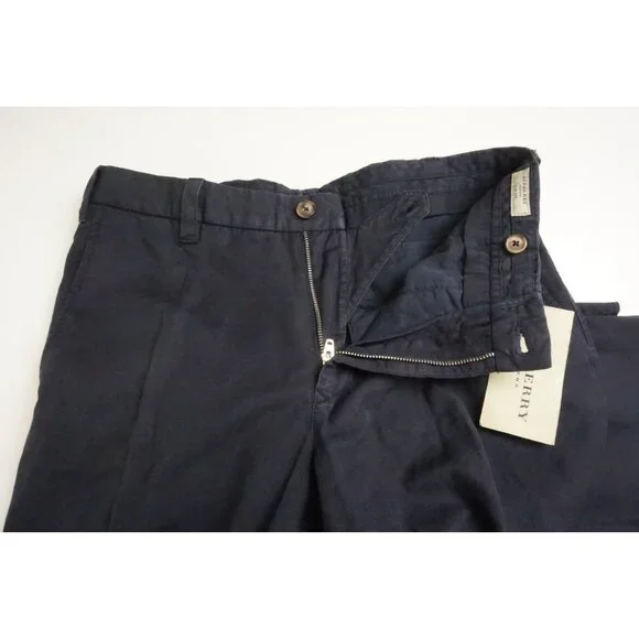 Burberry Slim Fit Linen Cotton Blue Mens Pants Trousers Sz 48 EU NEW